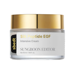 SUNGBOON EDITOR Crème Silk Peptide EGF, flacon, hydratation durable et peau plus ferme