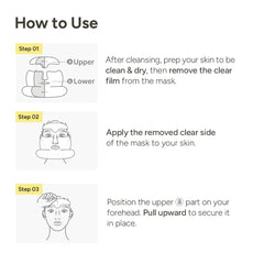 SUNGBOON EDITOR – masque posé sur le visage, couverture uniforme et maintien sûr.
