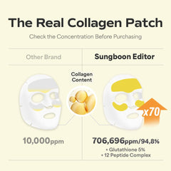 Patch fondant frontale SUNGBOON EDITOR, visage hydraté et teint plus uniforme.