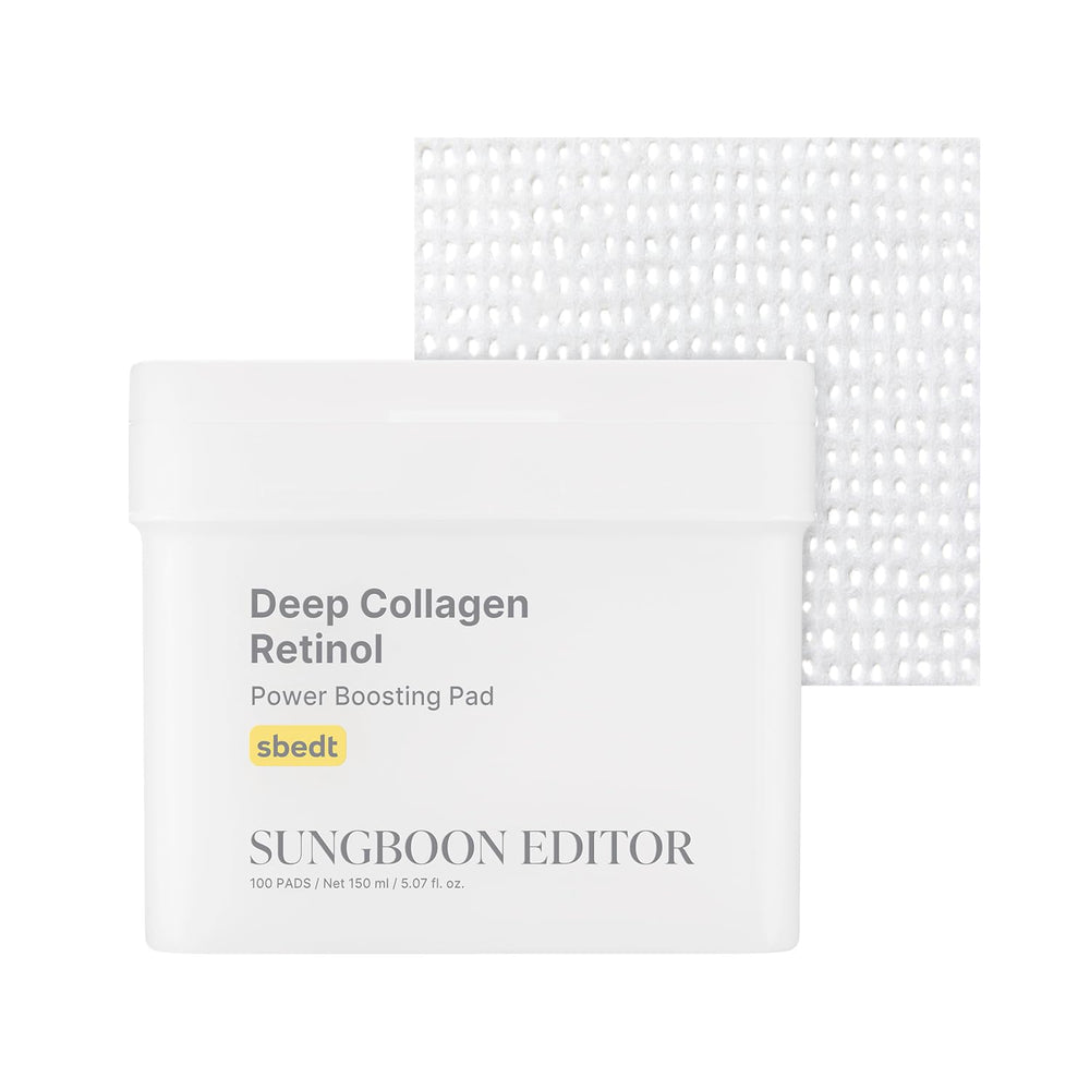 SUNGBOON EDITOR Tampons Collagen Retinol – vue emballage, hydratation nourrissante pour le visage