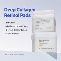 SUNGBOON EDITOR Tampons Collagen Retinol – zone cou et menton, hydratation ciblée