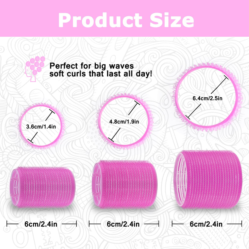 Clips pour rouleaux auto-agrippants Sungenol, rose, maintien rapide des coiffures
