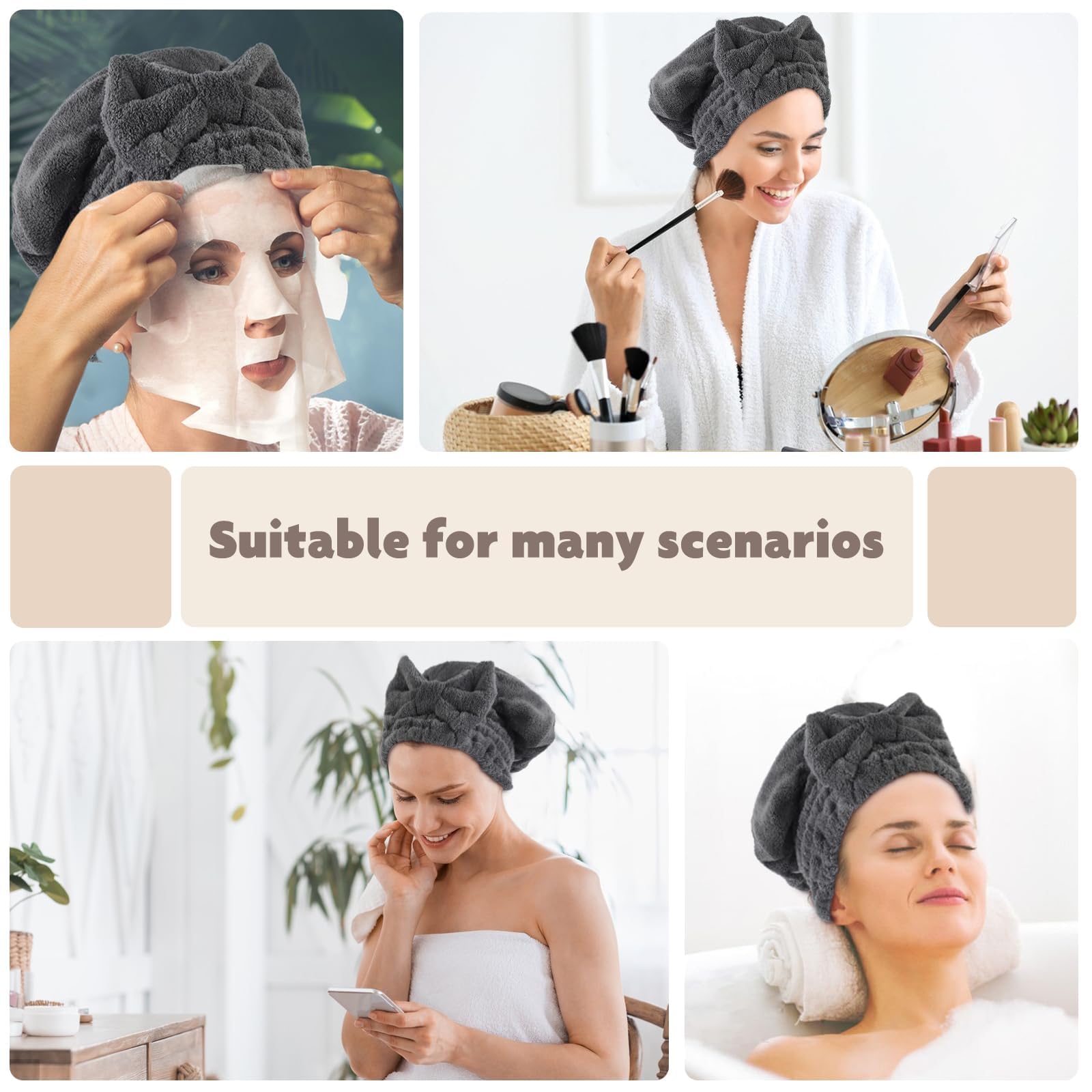 SUNLAND bonnet-seche-cheveux microfibre, maintien confortable