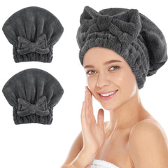 SUNLAND cap-sechage-cheveux microfibre avec noeud, absorption rapide après la douche