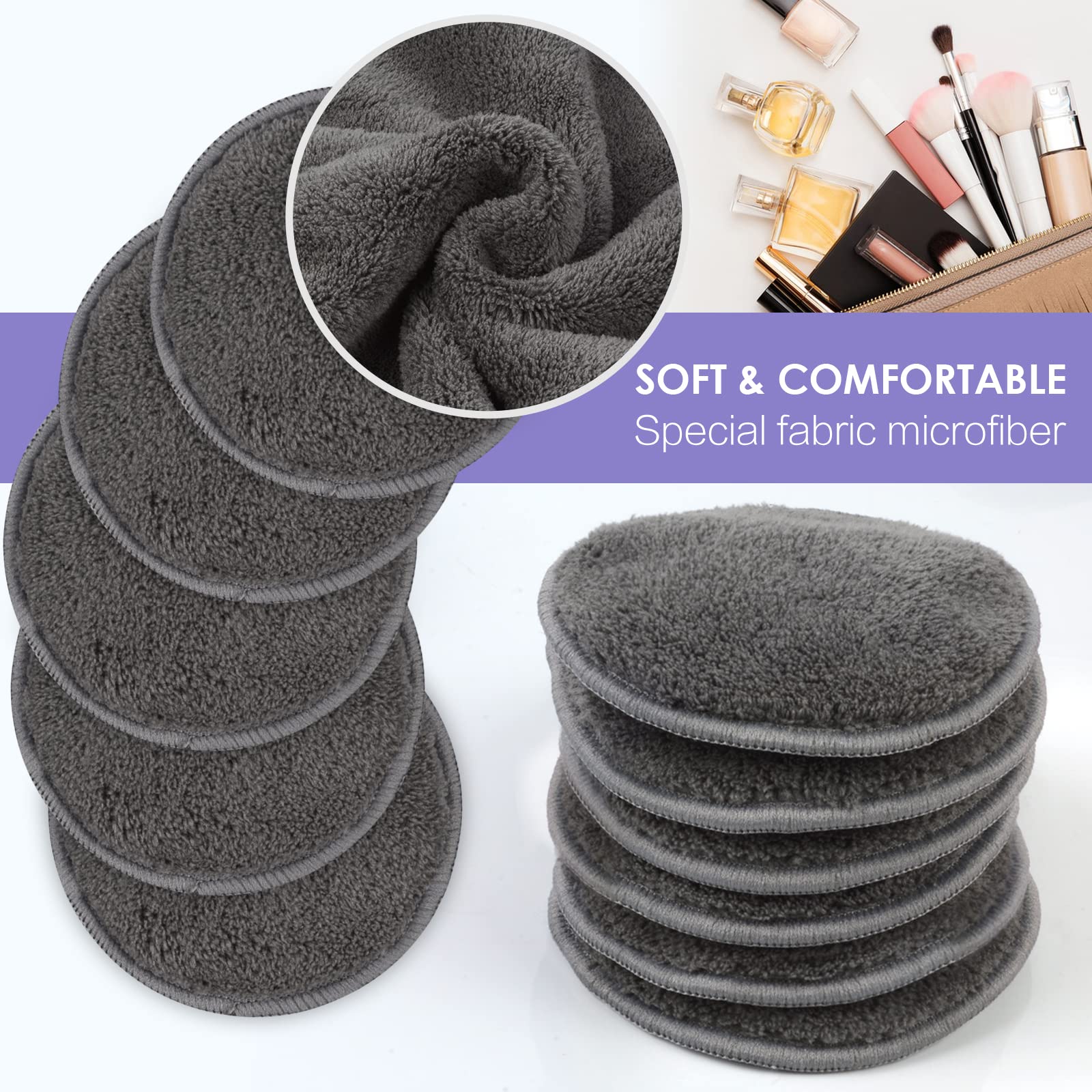 SUNLAND gants microfibre, nettoyage visage en douceur, manipulation facile grâce au design paume.