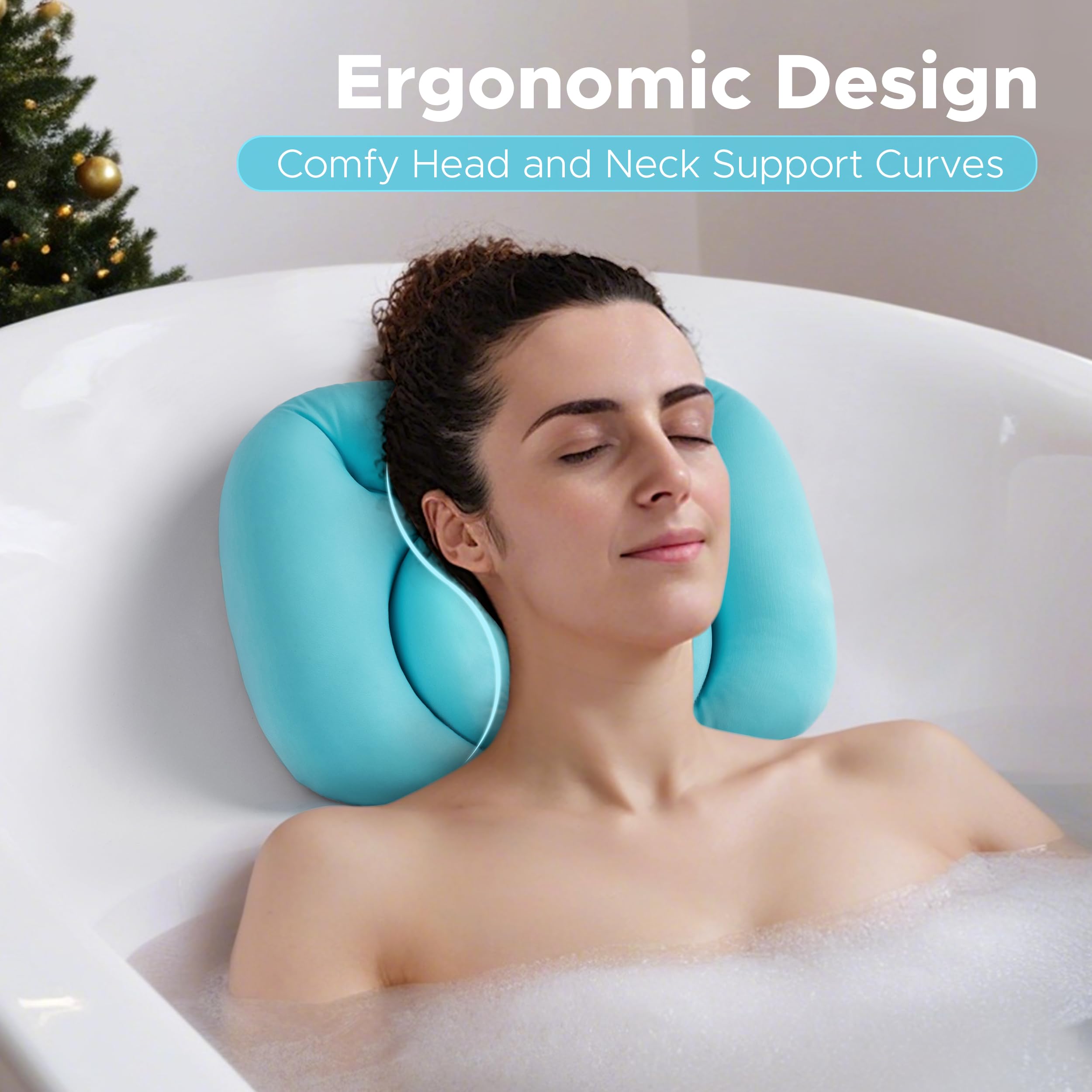 Sunlit coussin bain ultra-doux, soutien cou confortable pendant le bain.