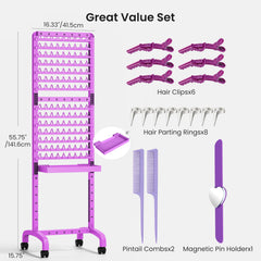 Ensemble outils tressage Sunnacate 17 pièces pour des tresses propres et précises.