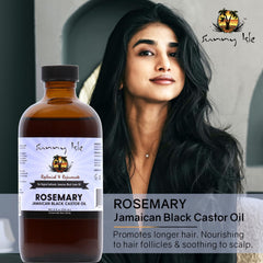 Sunny Isle huile castor noire romarin application cheveux