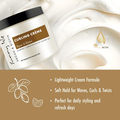 Sunny Isle crème coiffage contrôle frisottis argan biotine: boucles nettes.
