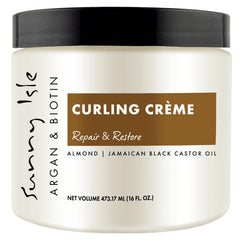 Sunny Isle Crème définissante argan biotine: boucles définies et souples.