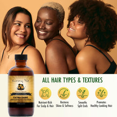 Application facile sur cuir chevelu avec l'huile de ricin Sunny Isle.