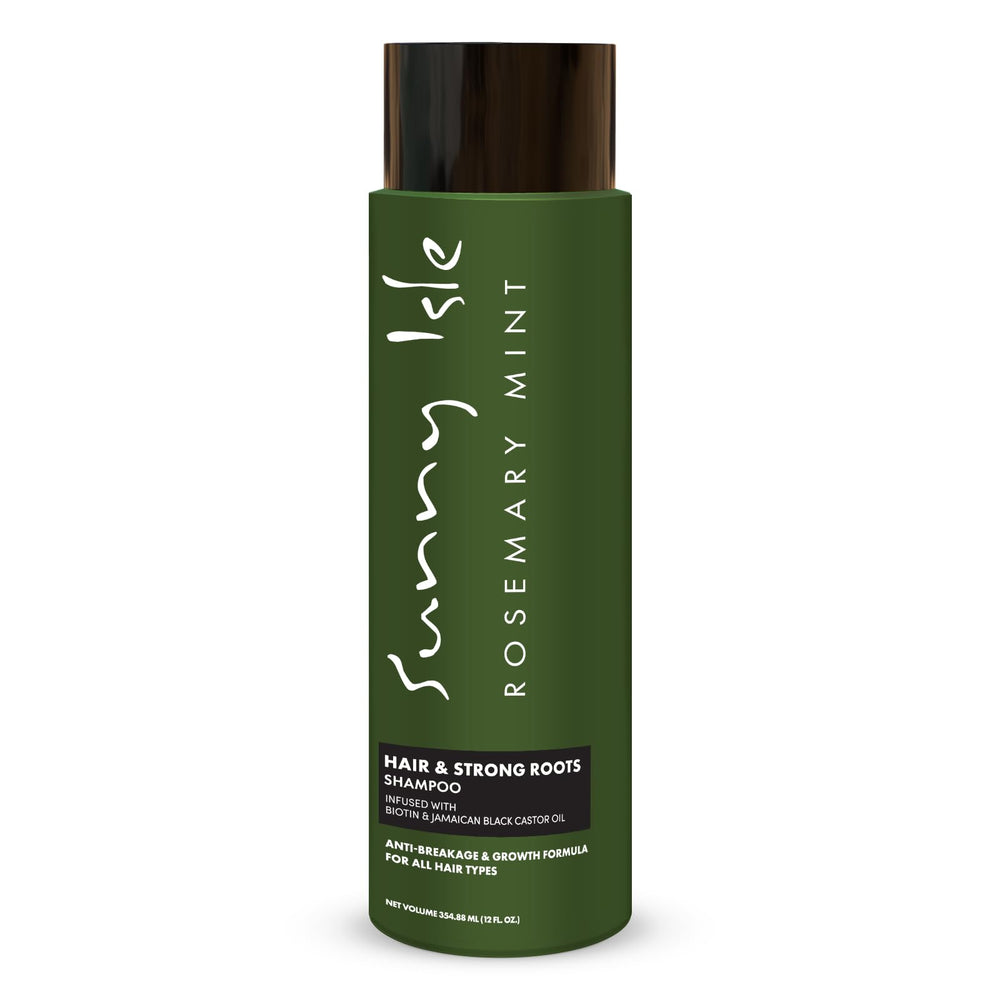 Sunny Isle shampoing romarin menthe : bouteille pratique pour une routine capillaire nourrissante.