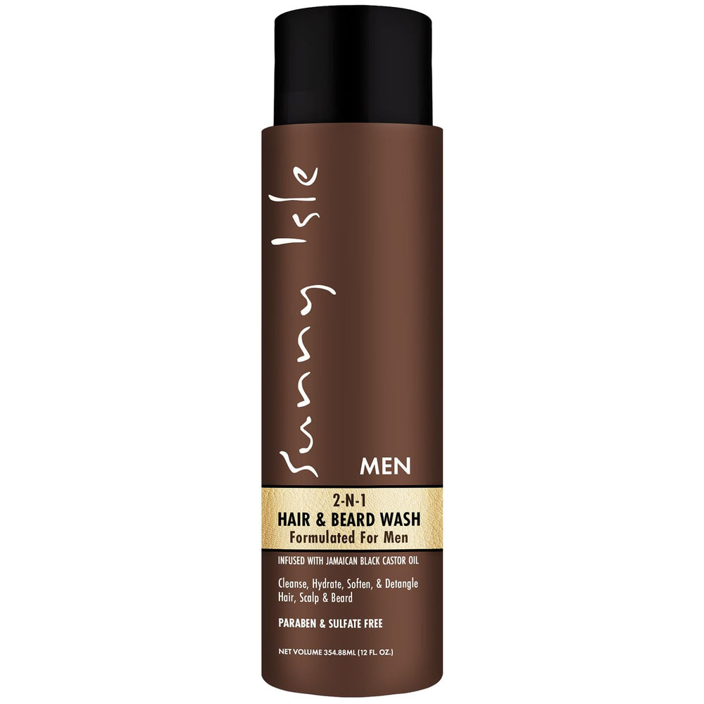 Sunny Isle Shampoing 2-en-1 bouteille, nettoyage en douceur cheveux et barbe