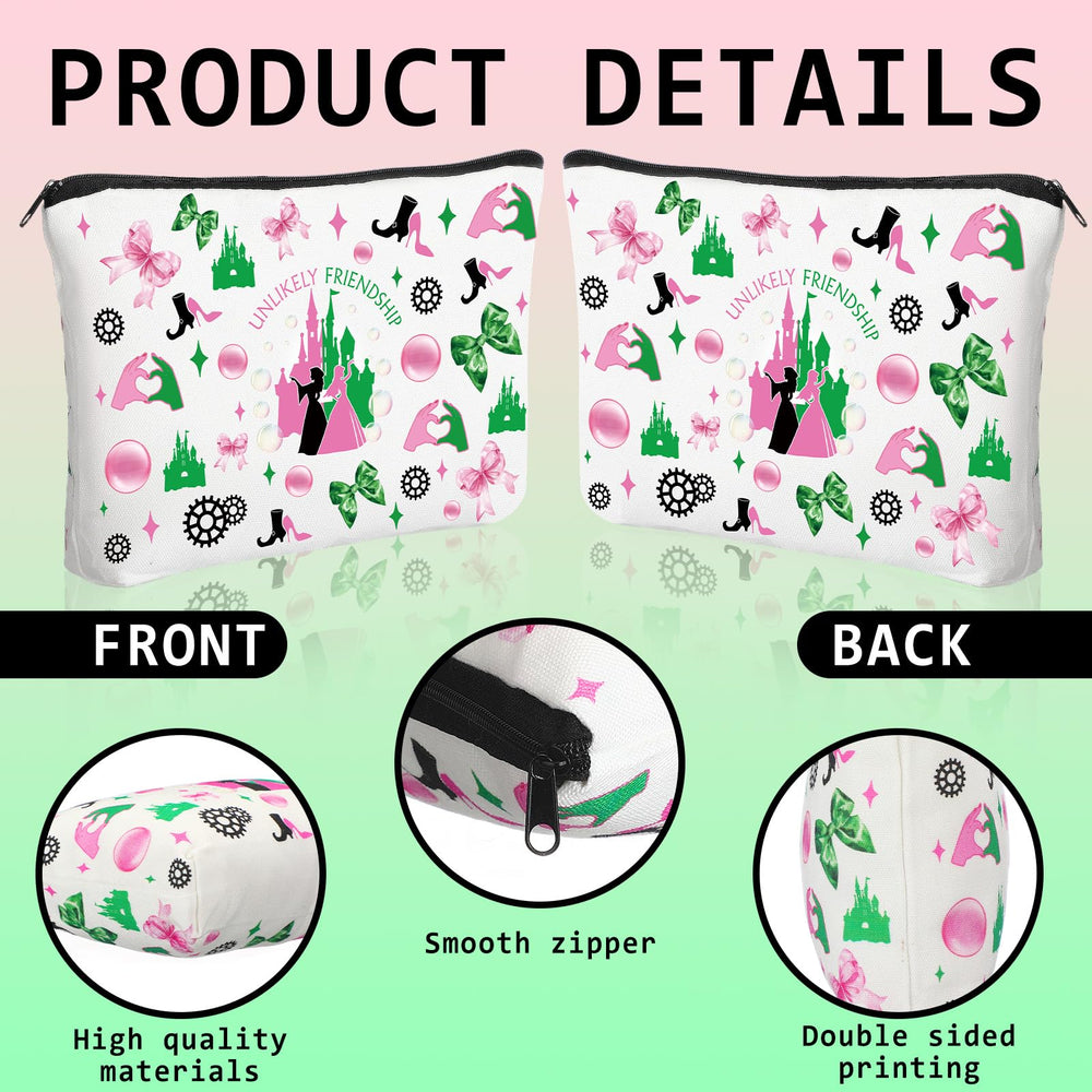 Motif amitiés inattendues, princesse sorcière, pochette colorée, cadeau idéal.