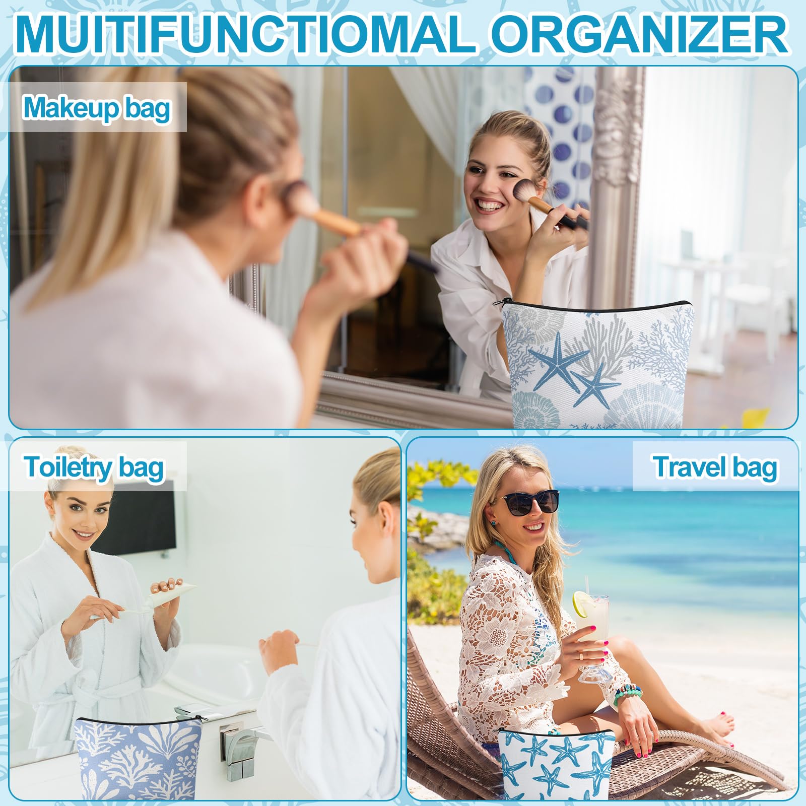 Sunnymove sac bord-de-mer design-vague, ideal en voyage ou au quotidien pour rangement