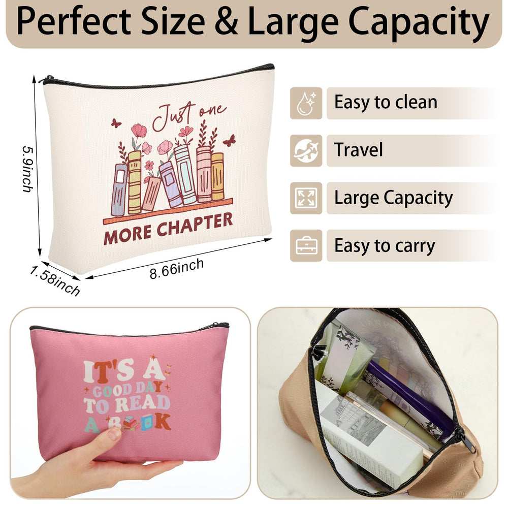Sunnymove sac maquillage livre jour de lecture, parfait pour déplacements quotidiens.