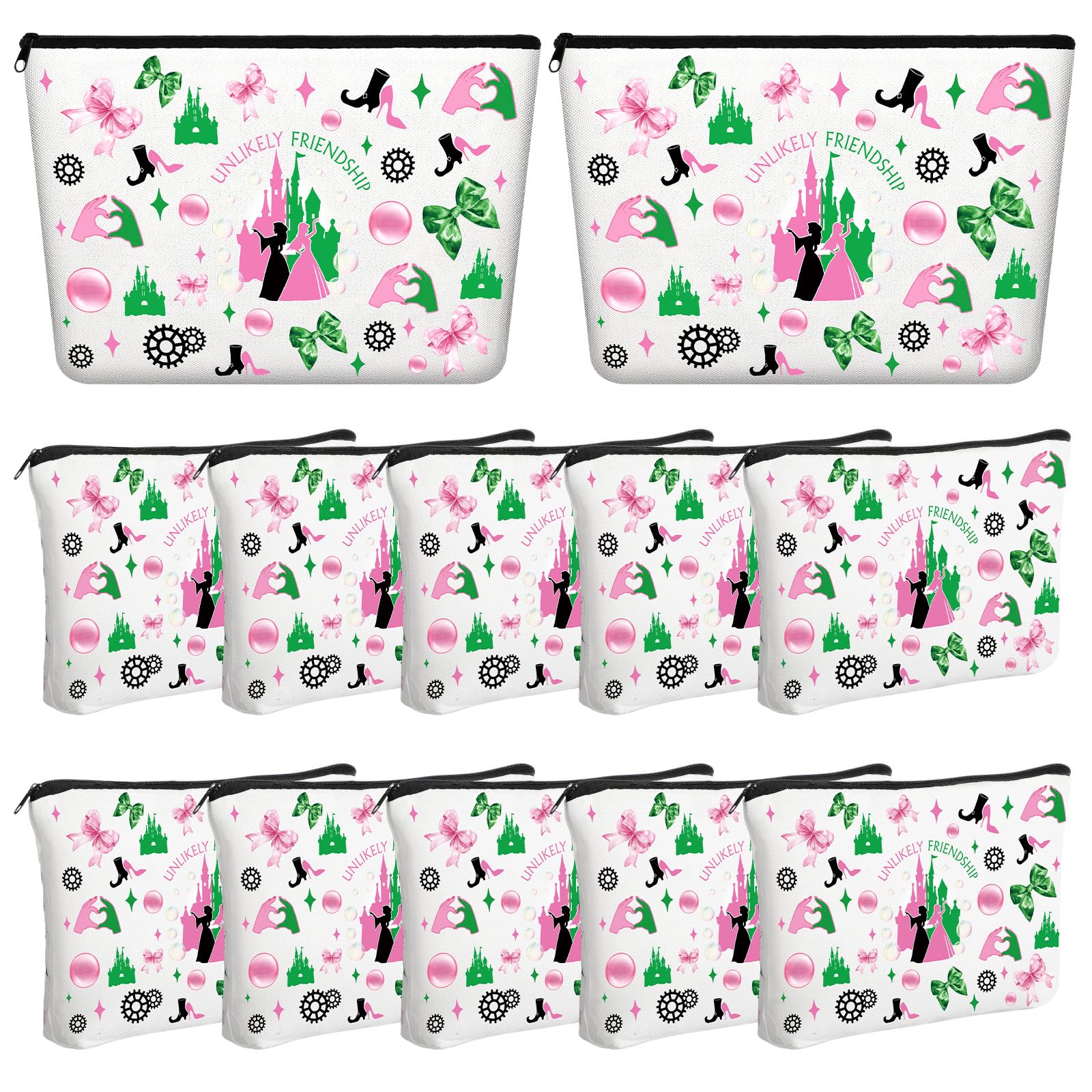 Sunnymove Trousse princesse sorcière rose et verte, idéale pour le maquillage en voyage.