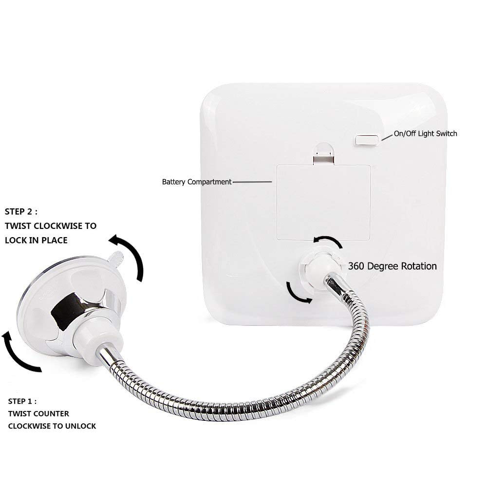 SunplusTrade Miroir ventouse sans fil pour salle de bains pratique.
