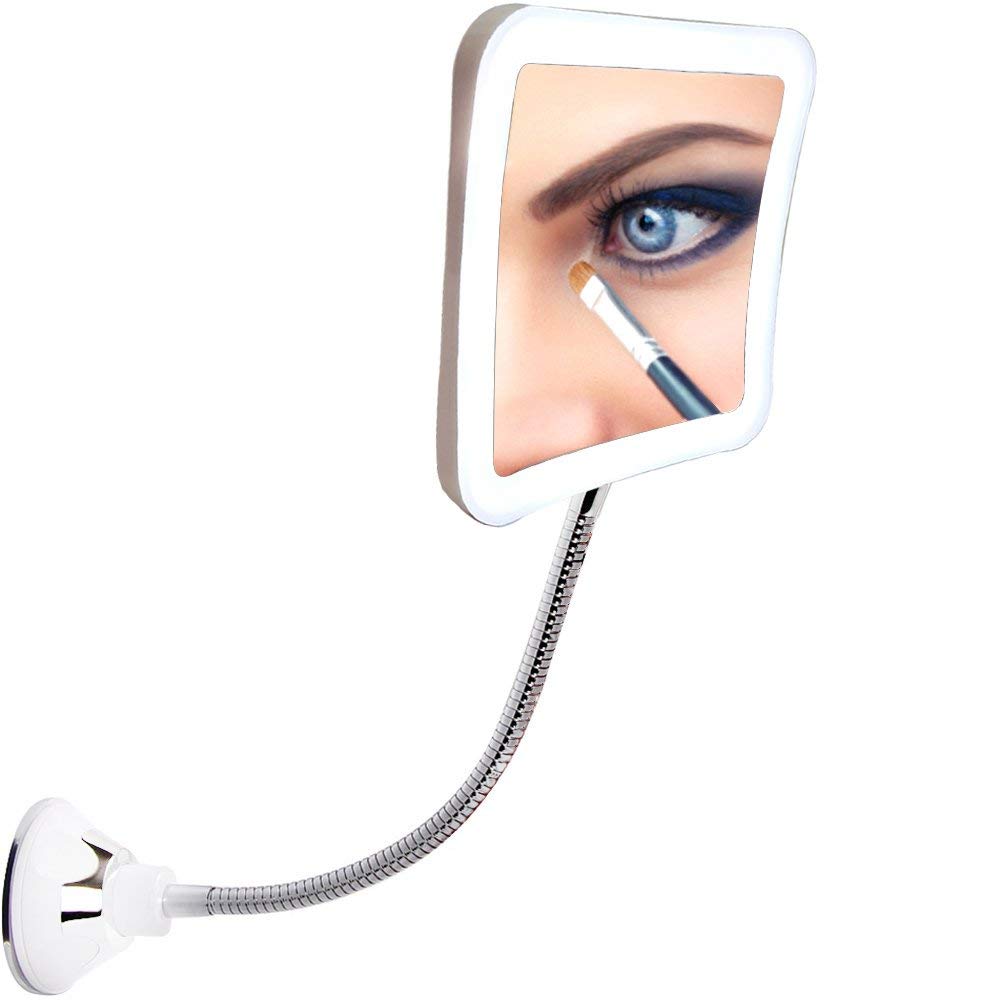 SunplusTrade Miroir maquillage LED 7x avec ventouse pour une application précise.