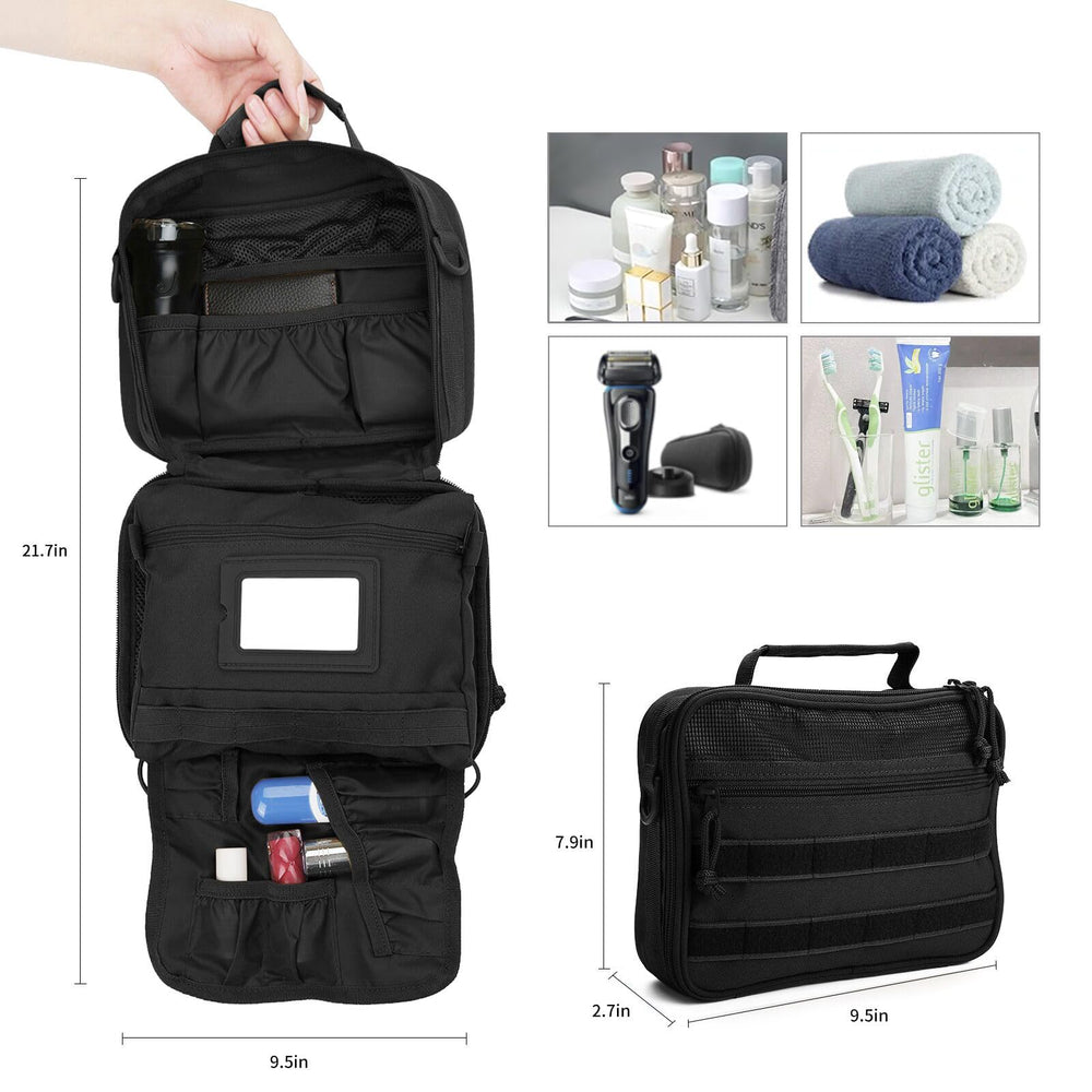 SUNRISING kit rasage en toile résistante avec fermeture éclair durable pour voyage.