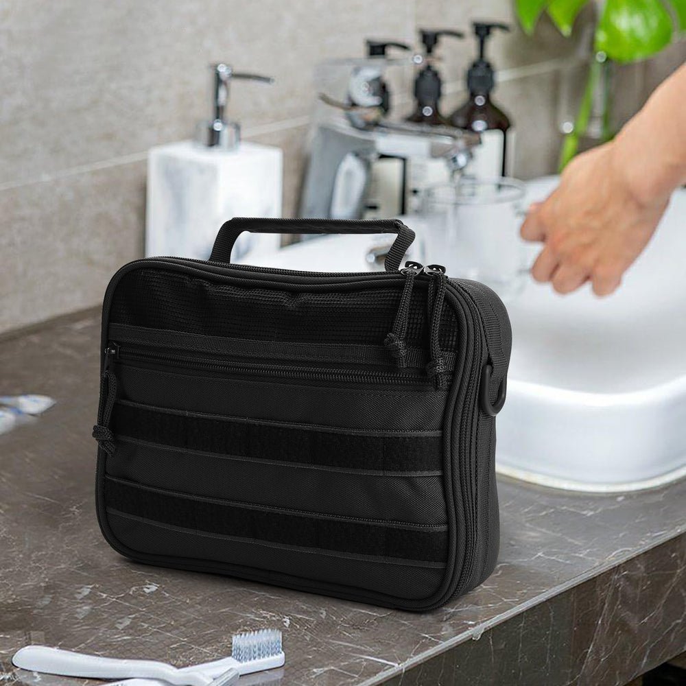 SUNRISING trousse toilette avec compartiments multiples pour séparer produits et hygiène.