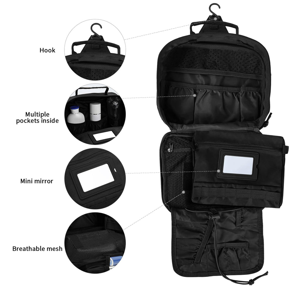 SUNRISING trousse toilette pliable et compacte pour gagner de l'espace.