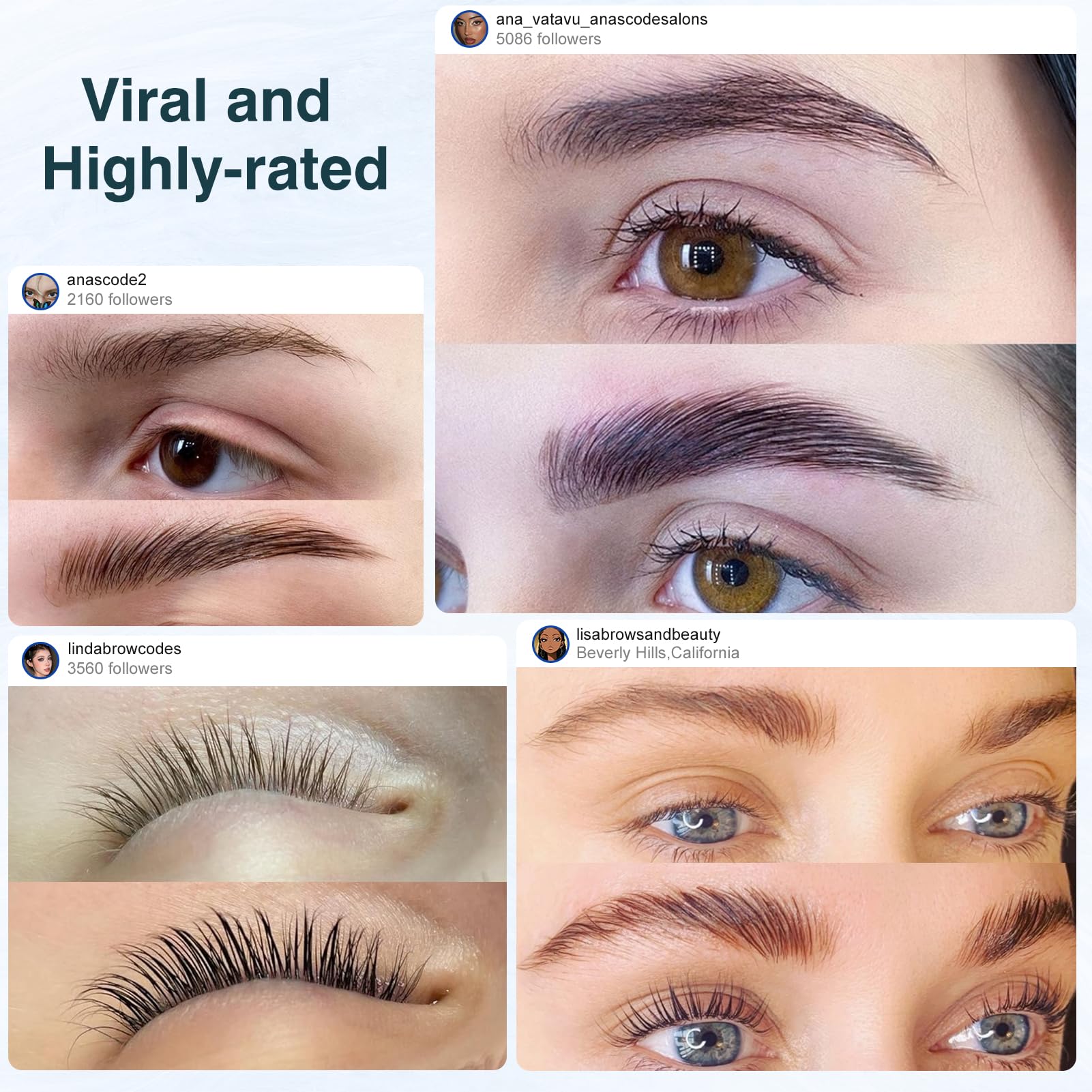SUNSENT Lash Lift Kit 4 en 1 – sourcils lamination et cils lift pour une définition durable