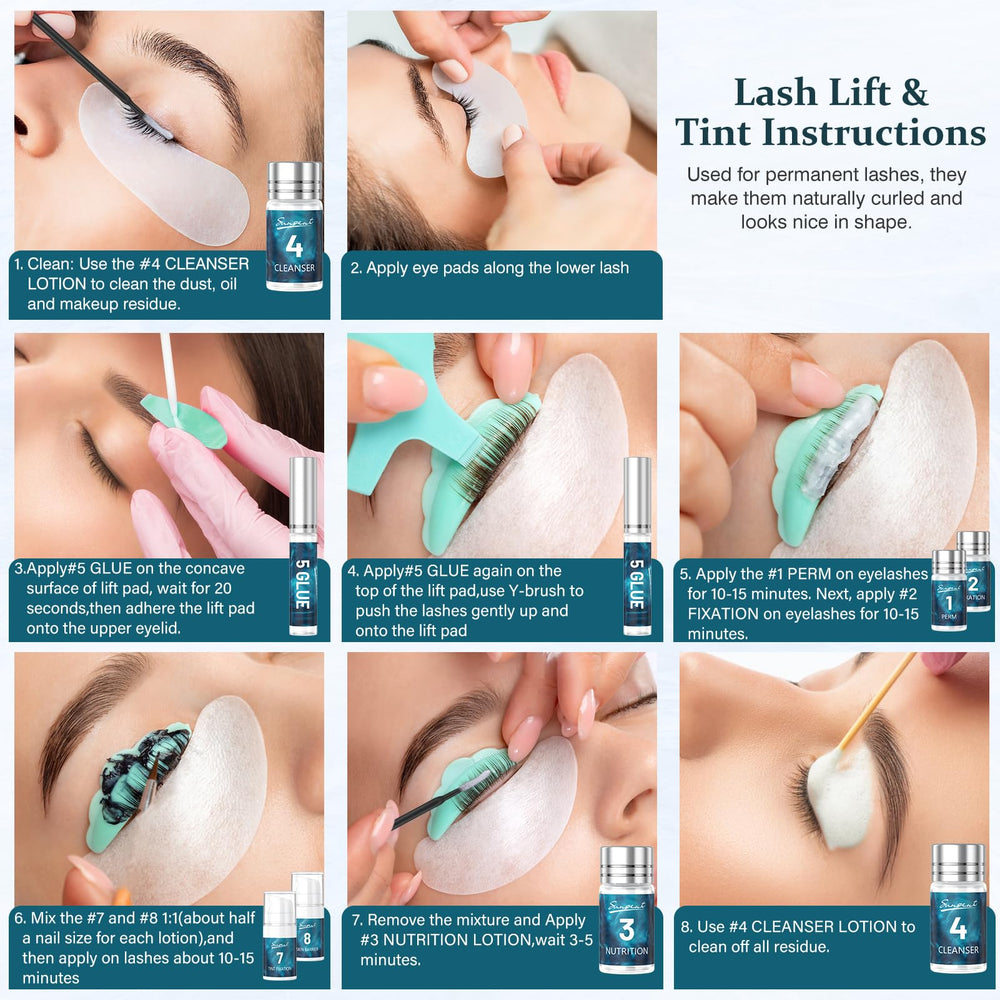 SUNSENT Lash Lift Kit 4 en 1 – utilisation pratique à domicile ou en salon