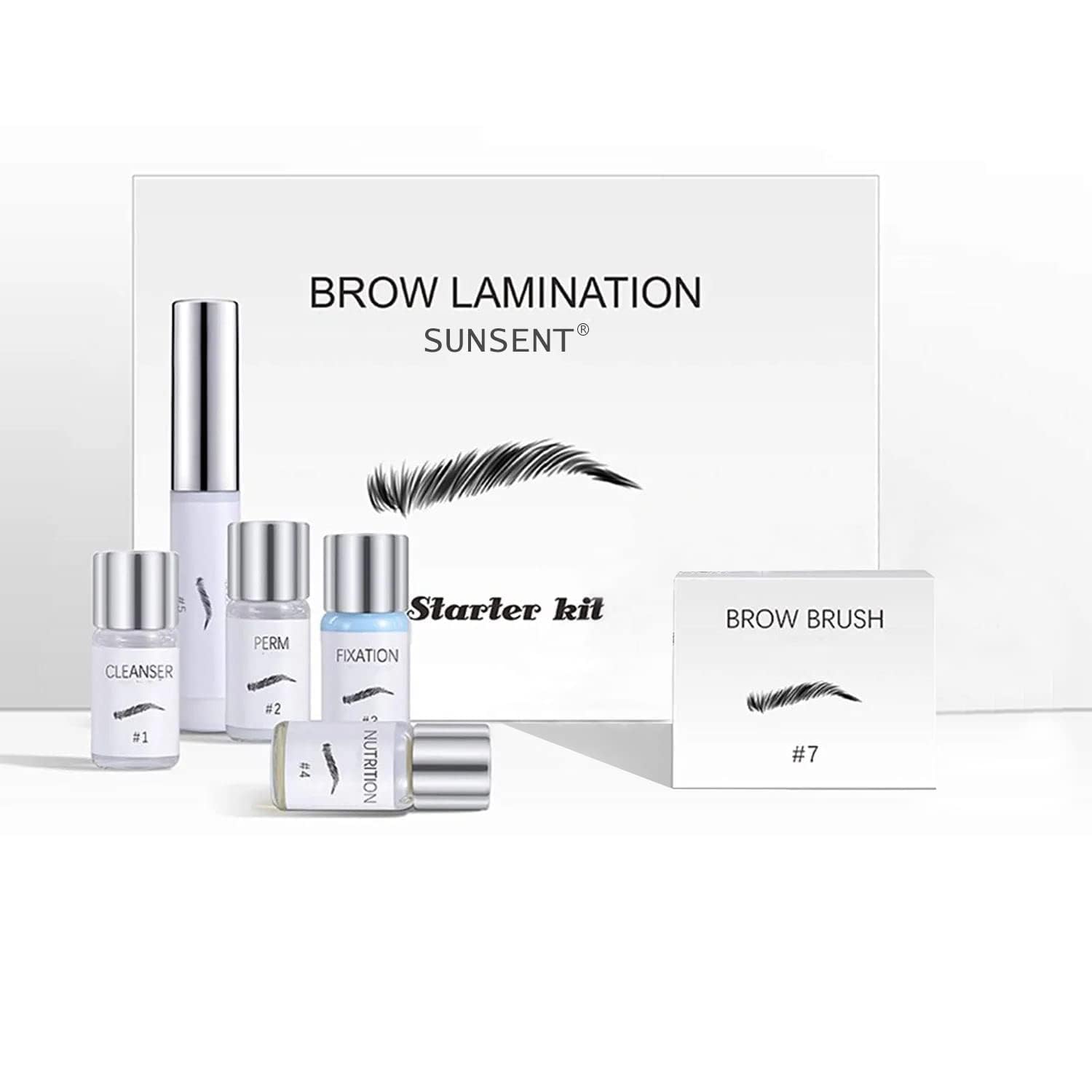SUNSENT Sourcils Lamination Kit—emballage pratique pour démarrer votre relooking des sourcils à domicile.
