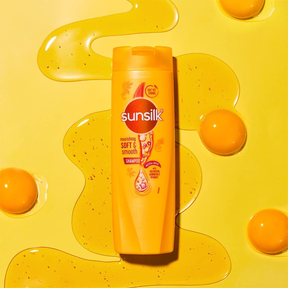 Sunsilk Nourrissant – emballage du shampooing, présentation soignée.