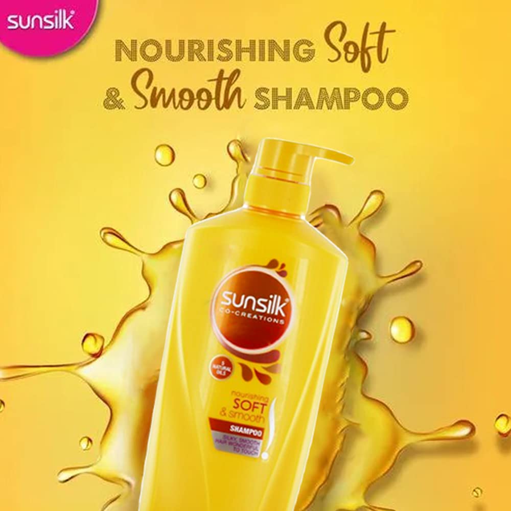 Sunsilk Shampoing nourrissant - cheveux doux et lisses après chaque lavage, format 650 ml.