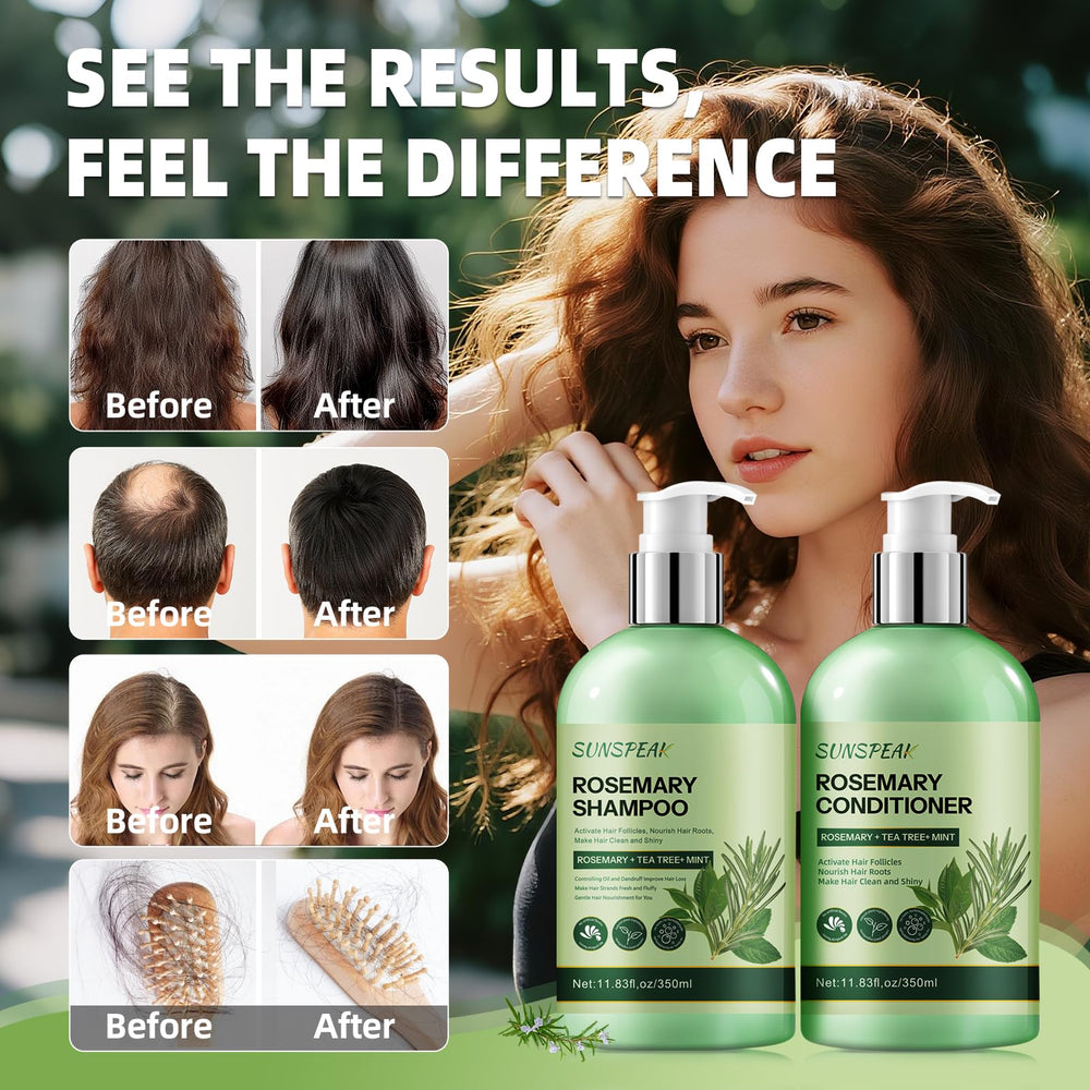 Sunspeak Après-Shampoing Romarin Menthe : apaise le cuir chevelu et apporte de la fraîcheur.