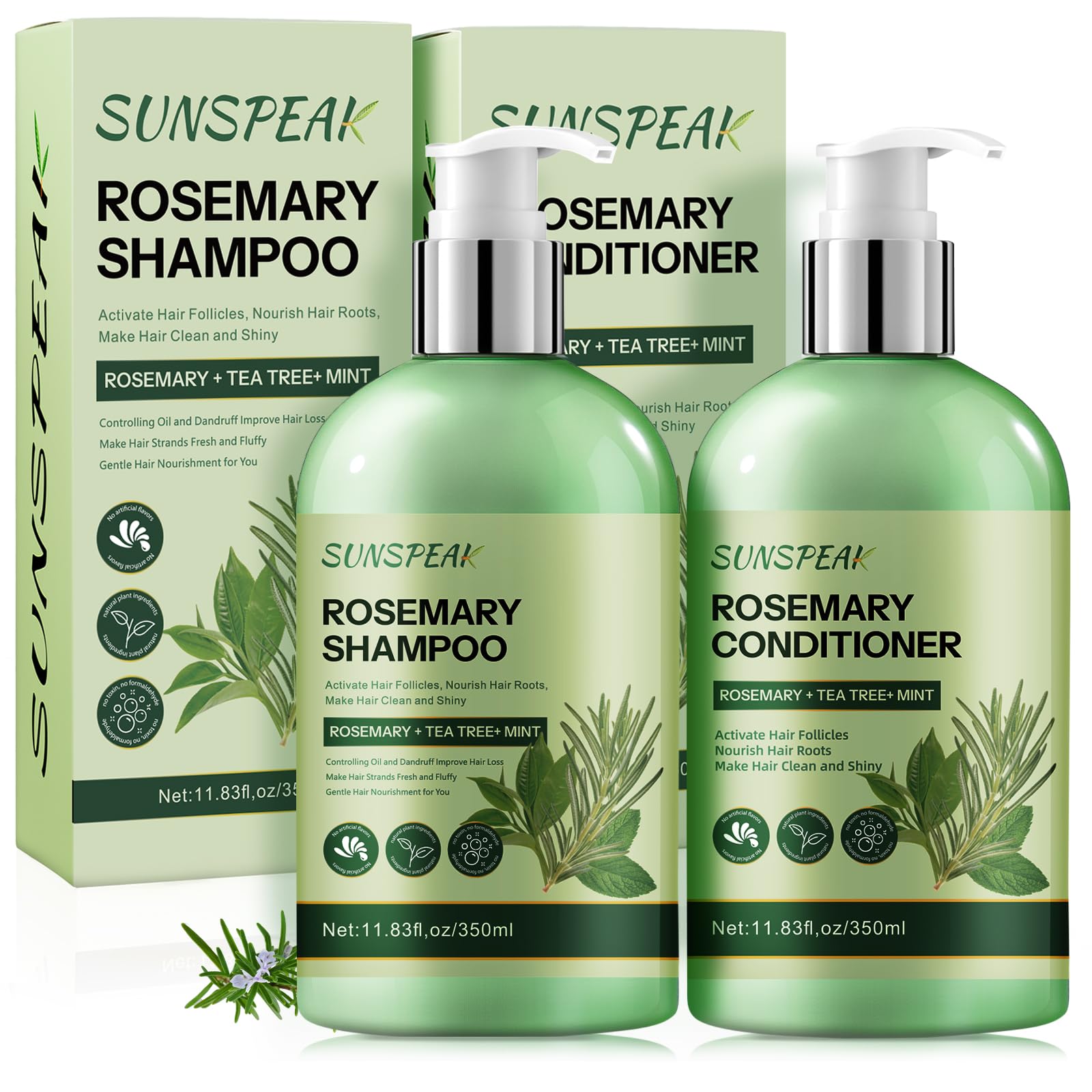 Sunspeak Shampoing Romarin Bouteille : stimule croissance et renforce les cheveux.