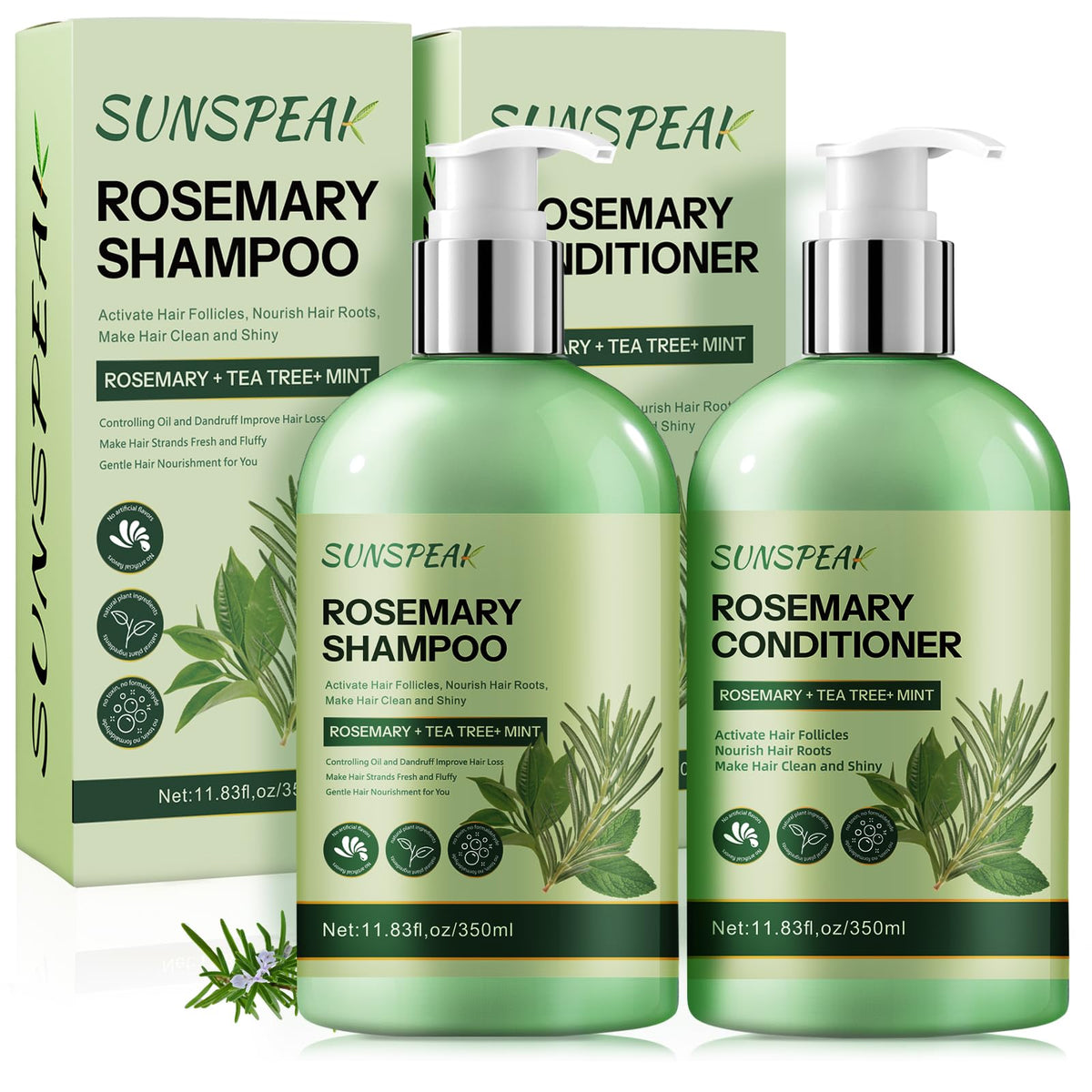 Sunspeak Shampoing Romarin Bouteille : stimule croissance et renforce les cheveux.