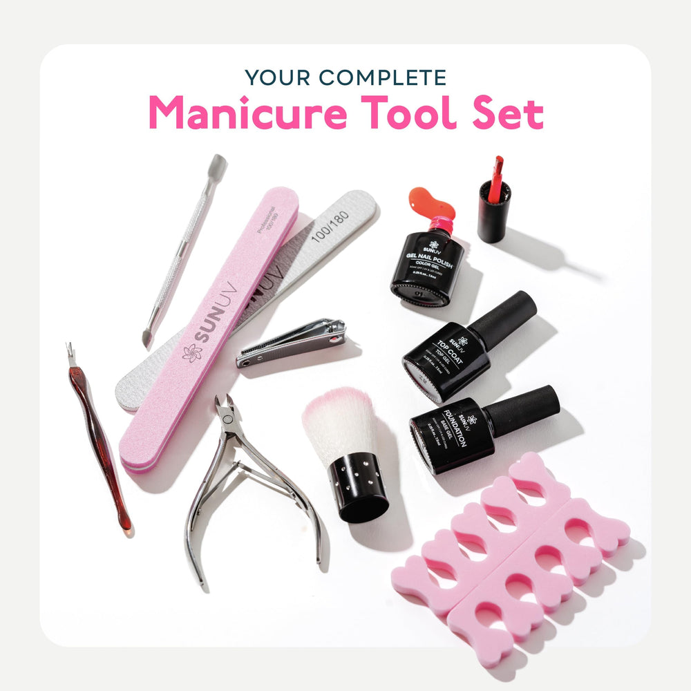 SUNUV 8 outils manucure inclus pour préparer et soigner les ongles.