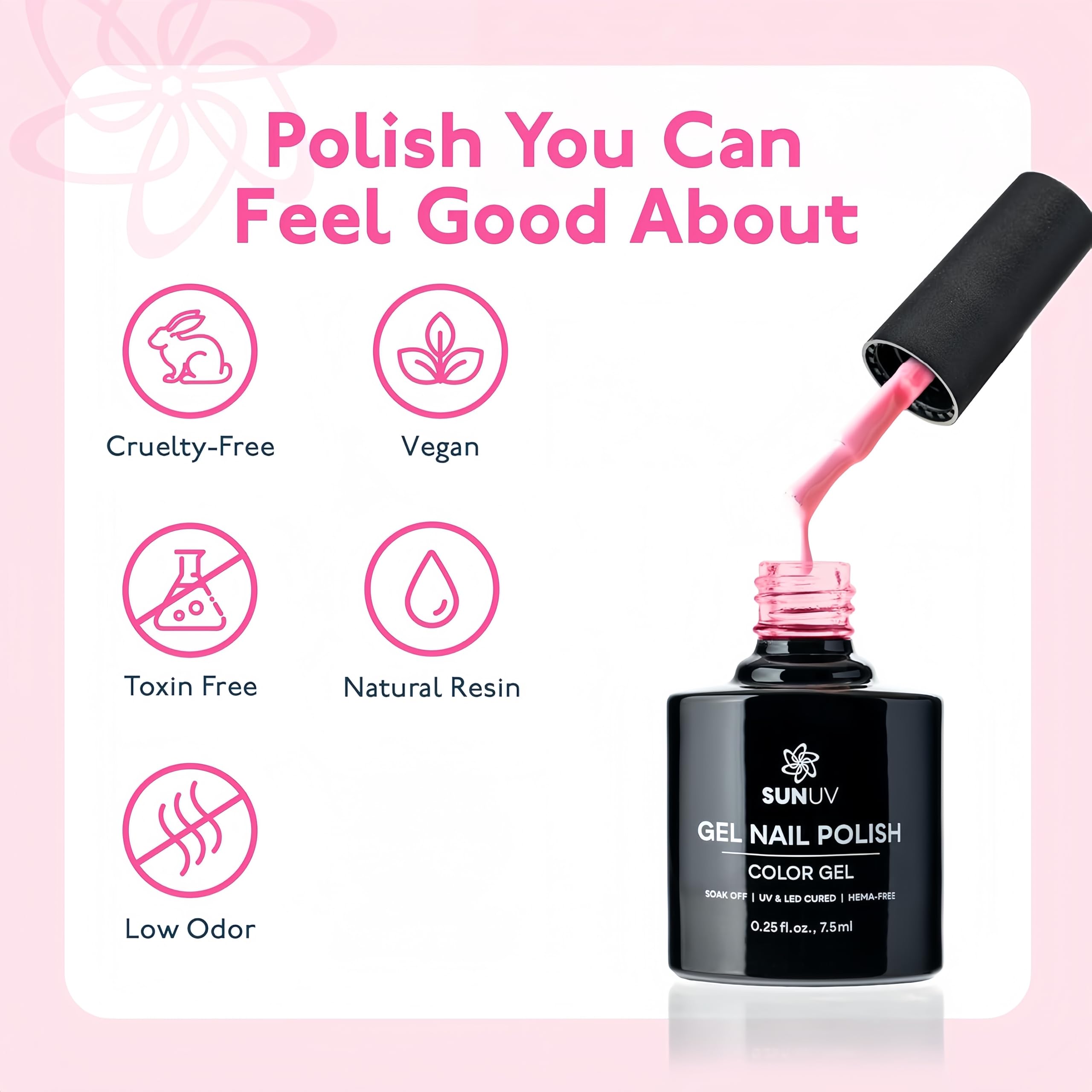 SUNUV vernis gel facile à appliquer, résultat uniforme.