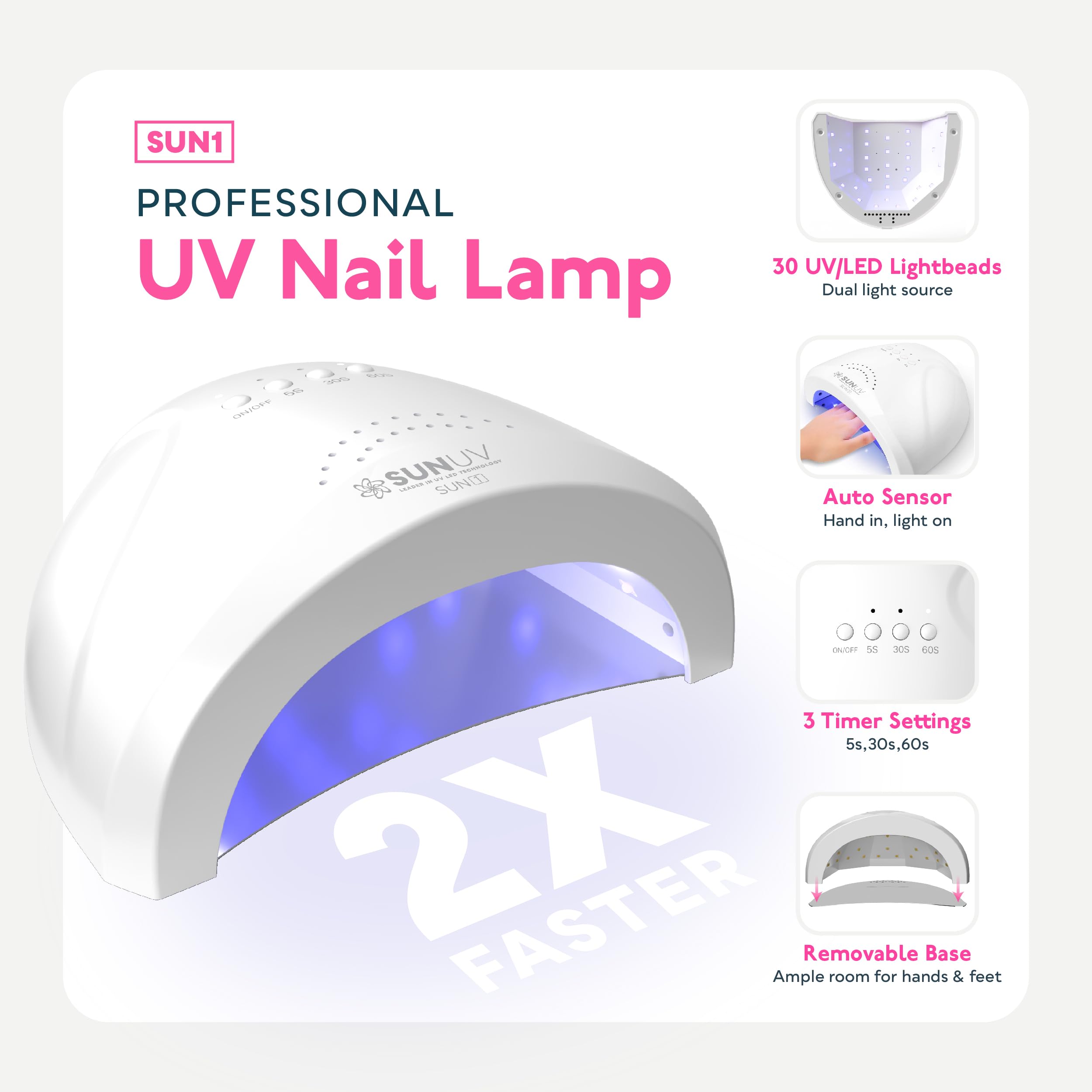SUNUV base-couche-vernis-gel assure une adhérence et une finition lisse.