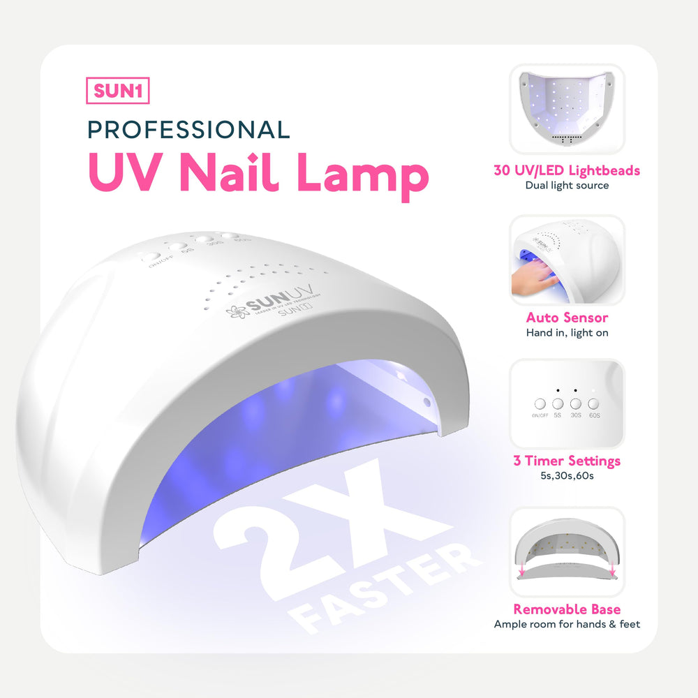 SUNUV base-couche-vernis-gel assure une adhérence et une finition lisse.