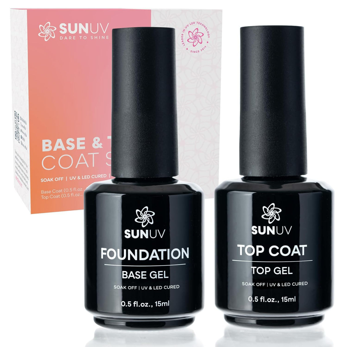 SUNUV couche de base 15ml, flacon clair pour une adhérence durable.