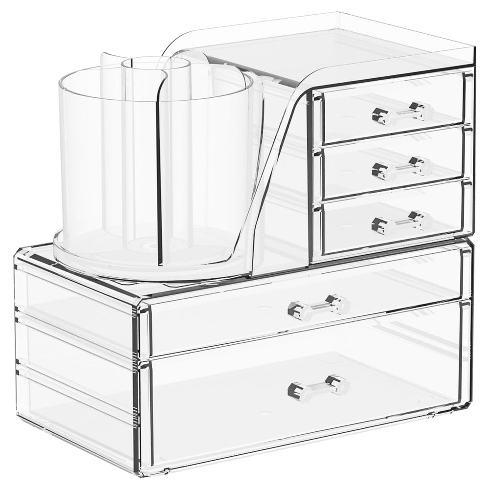 SuoXing Organisateur maquillage acrylique transparent — vue d’ensemble pratique pour vanité