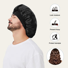 Bonnet Supaze satin: protection contre les nœuds et les frisottis au matin.