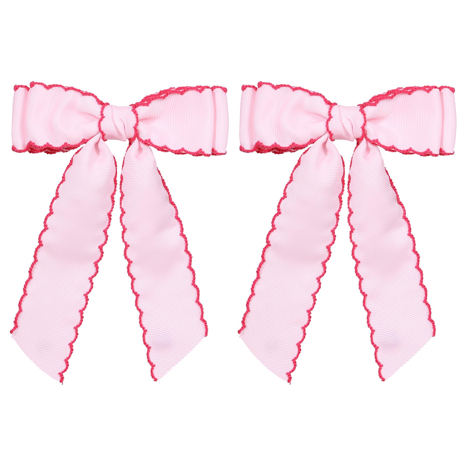 Barrettes SupClips noeud ruban Grosgrain rose, accessoire élégant pour cheveux