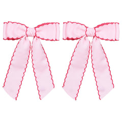 Barrettes SupClips noeud ruban Grosgrain rose, accessoire élégant pour cheveux