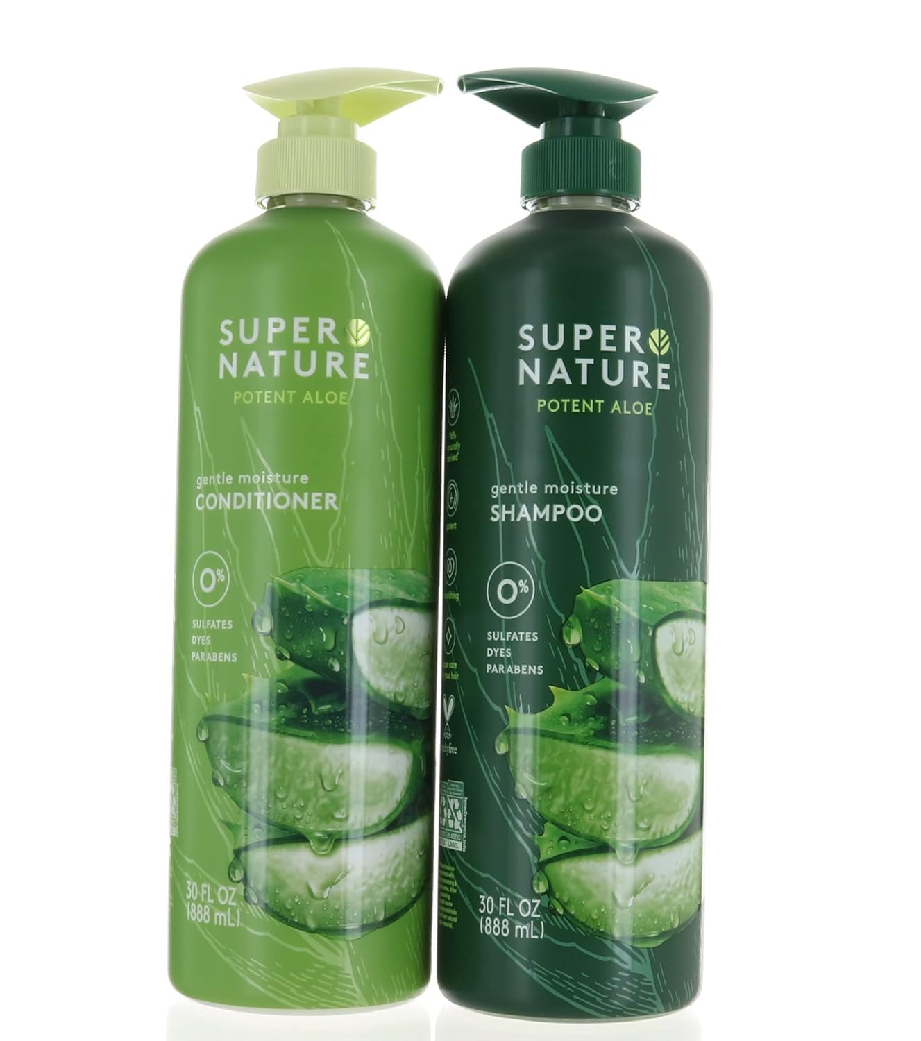 Shampooing Super Nature dans une bouteille hydratante, texture légère et fraîche.