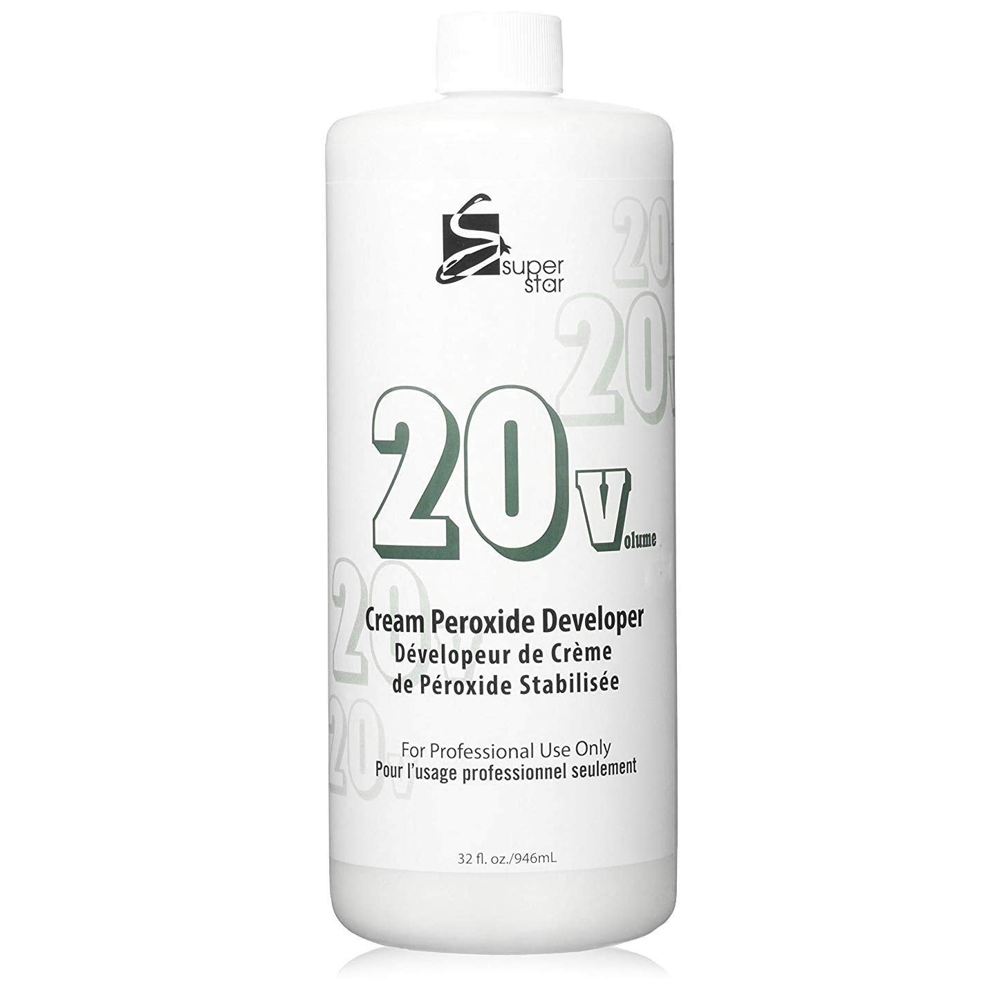 Super Star crème développeur 20v, flacon de 32 onces, efficacité durable.