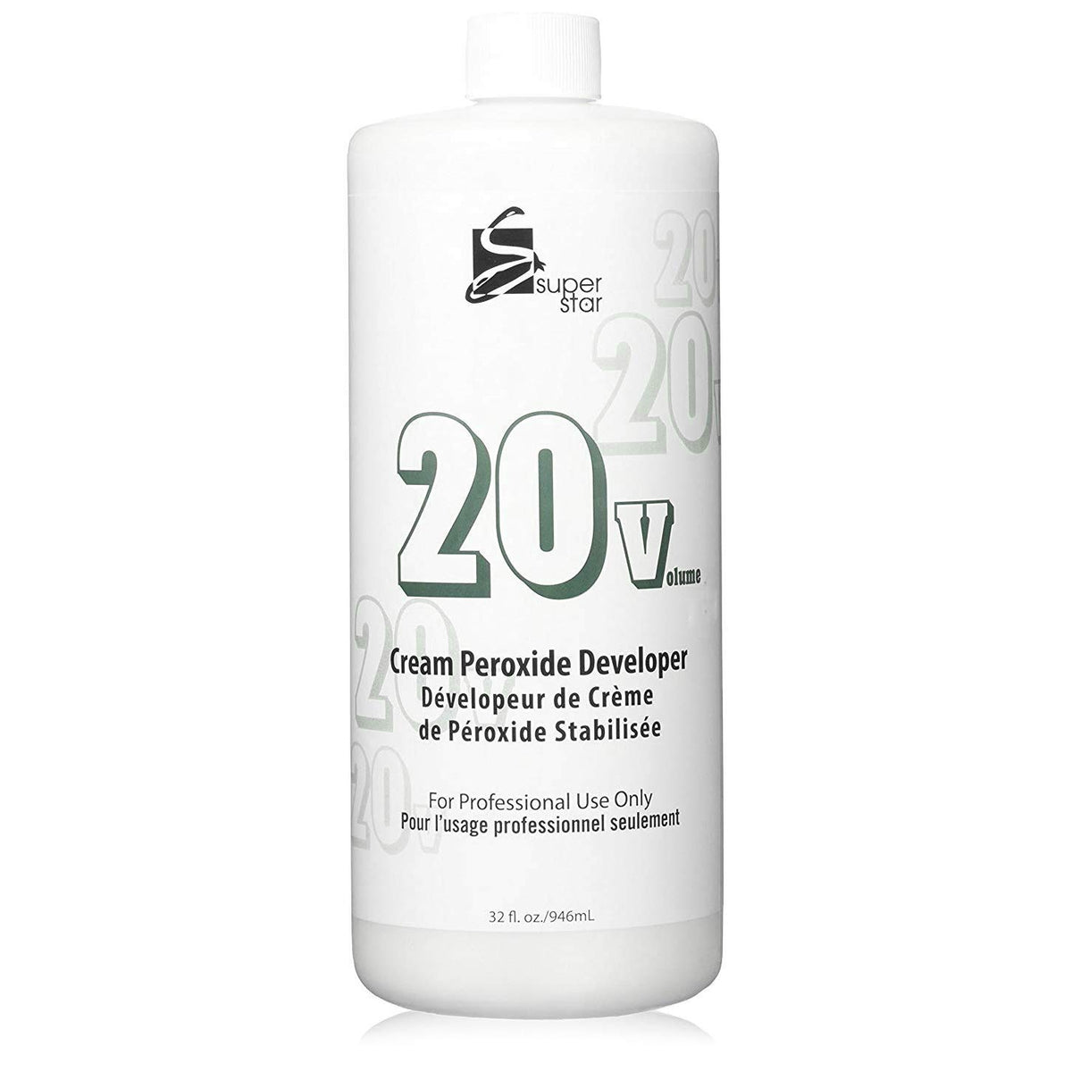 Super Star crème développeur 20v, flacon de 32 onces, efficacité durable.
