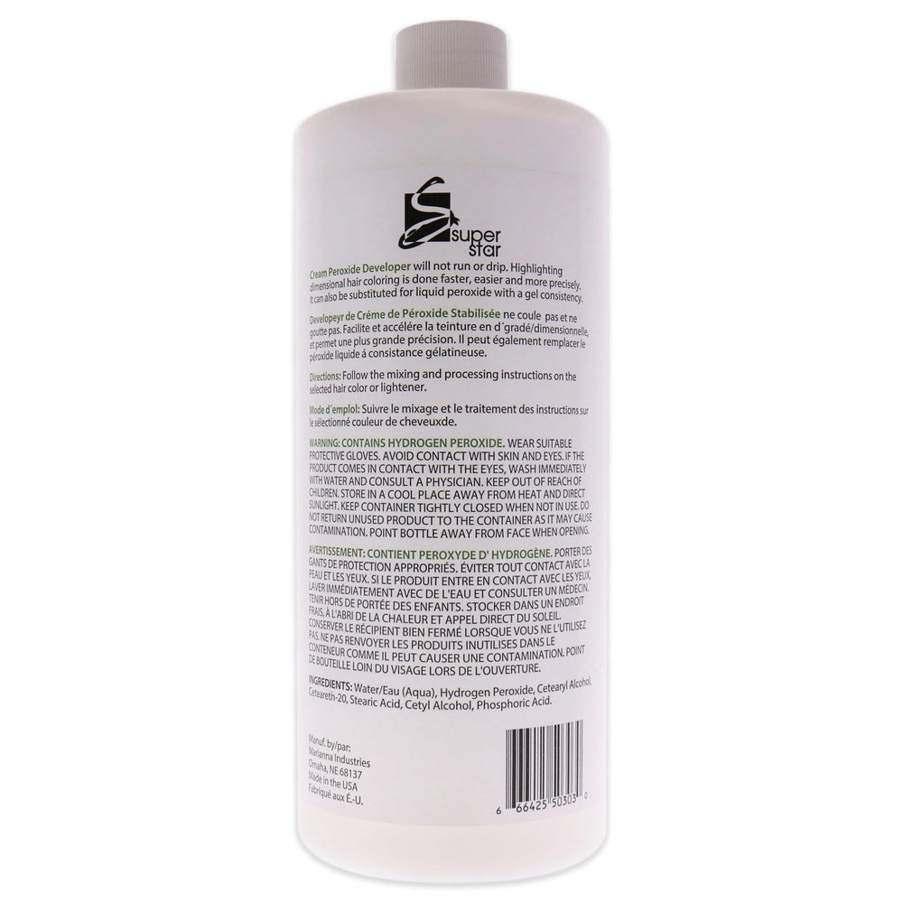 Super Star Crème Développeur Peroxyde 30v – bouteille pratique pour une session couleur fiable.