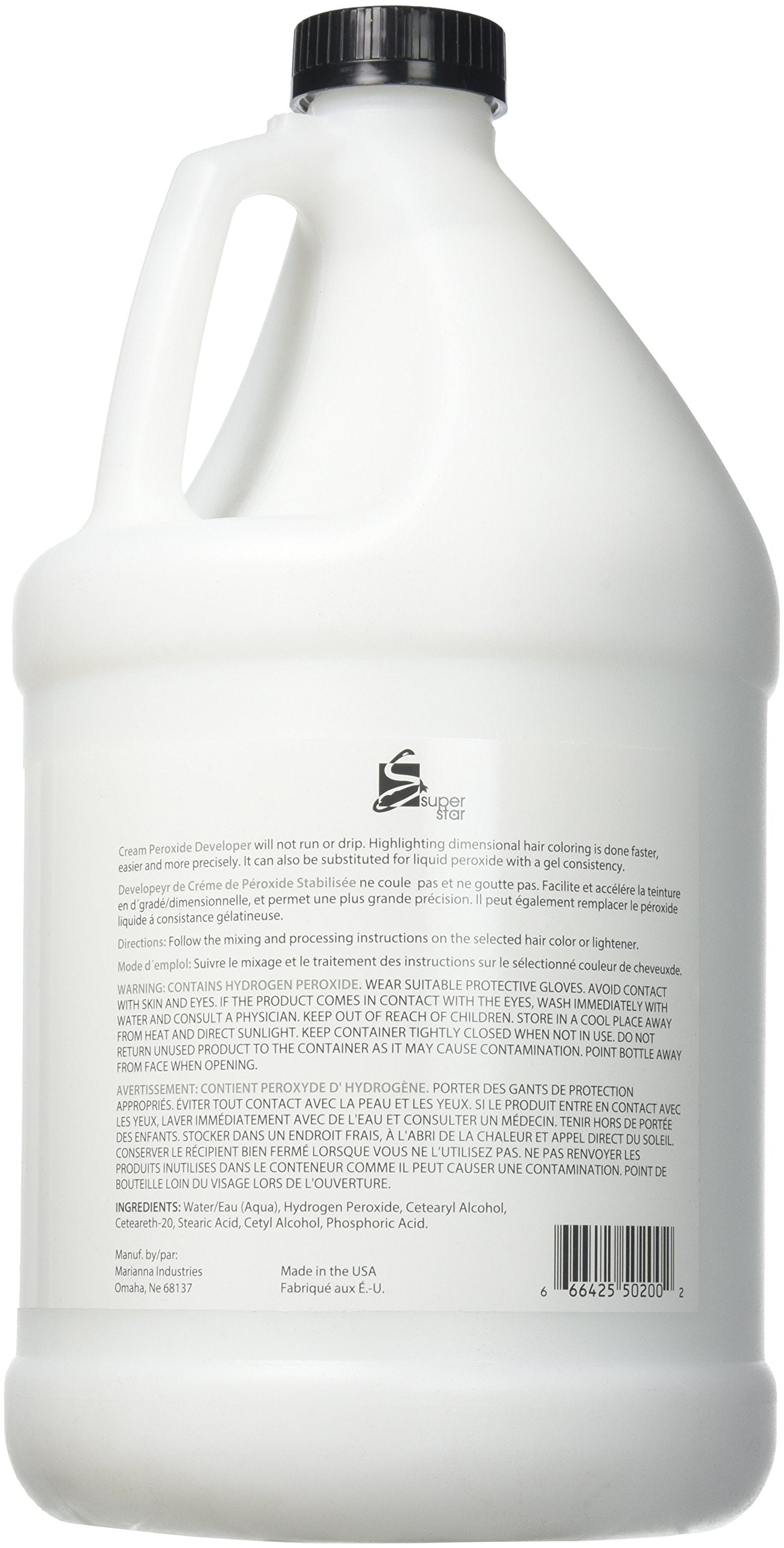 Super Star Développeur Crème Stabilisé 20V, application couleur professionnelle, contrôle et résultats constants.