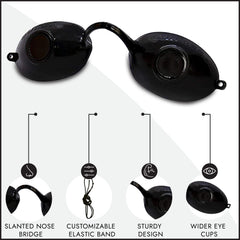 Super Sunnies lunettes pour bronzage, utilisables en position debout pour plus de souplesse.
