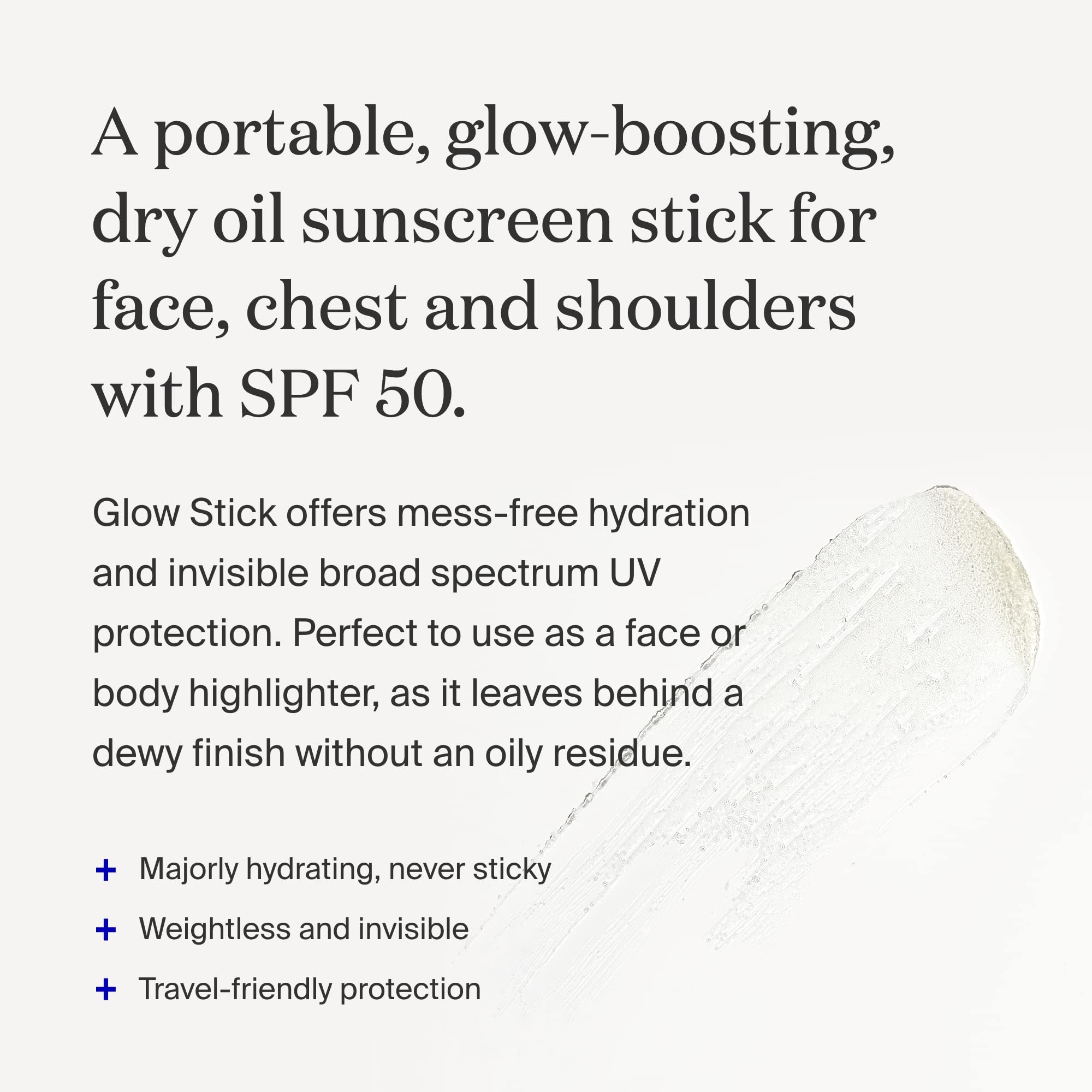 Bâton éclat SPF50 Corps: protection légère et éclat en mouvement.